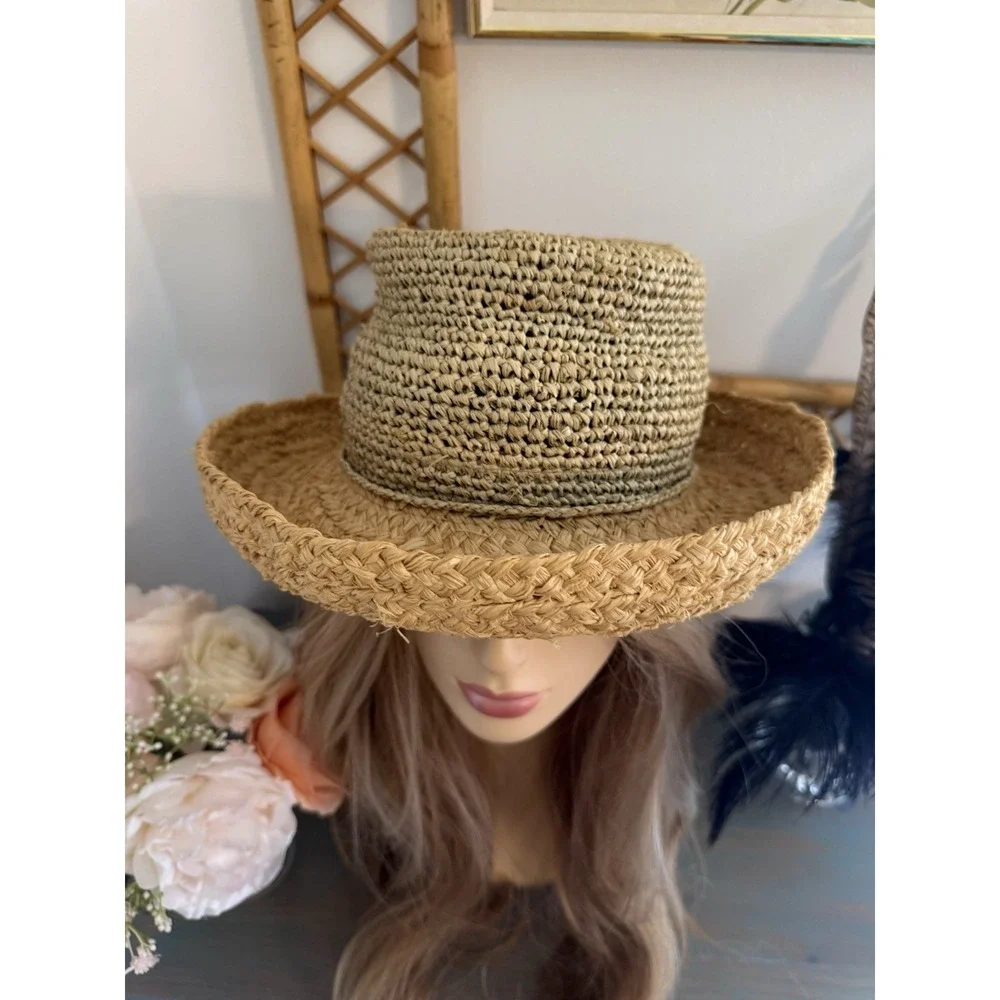 Orvis Straw Hat Womens Fedora Bucket Brim Fishing Beach Hiking Sun Protection 7